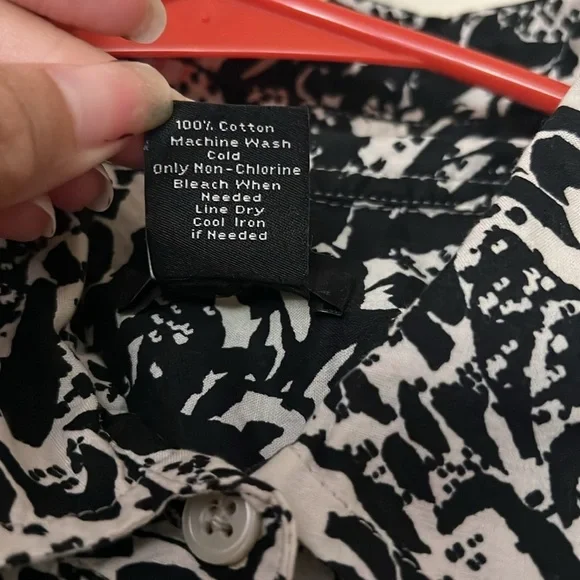 ann taylor white and black button down size: 10 - Picture 5 of 8